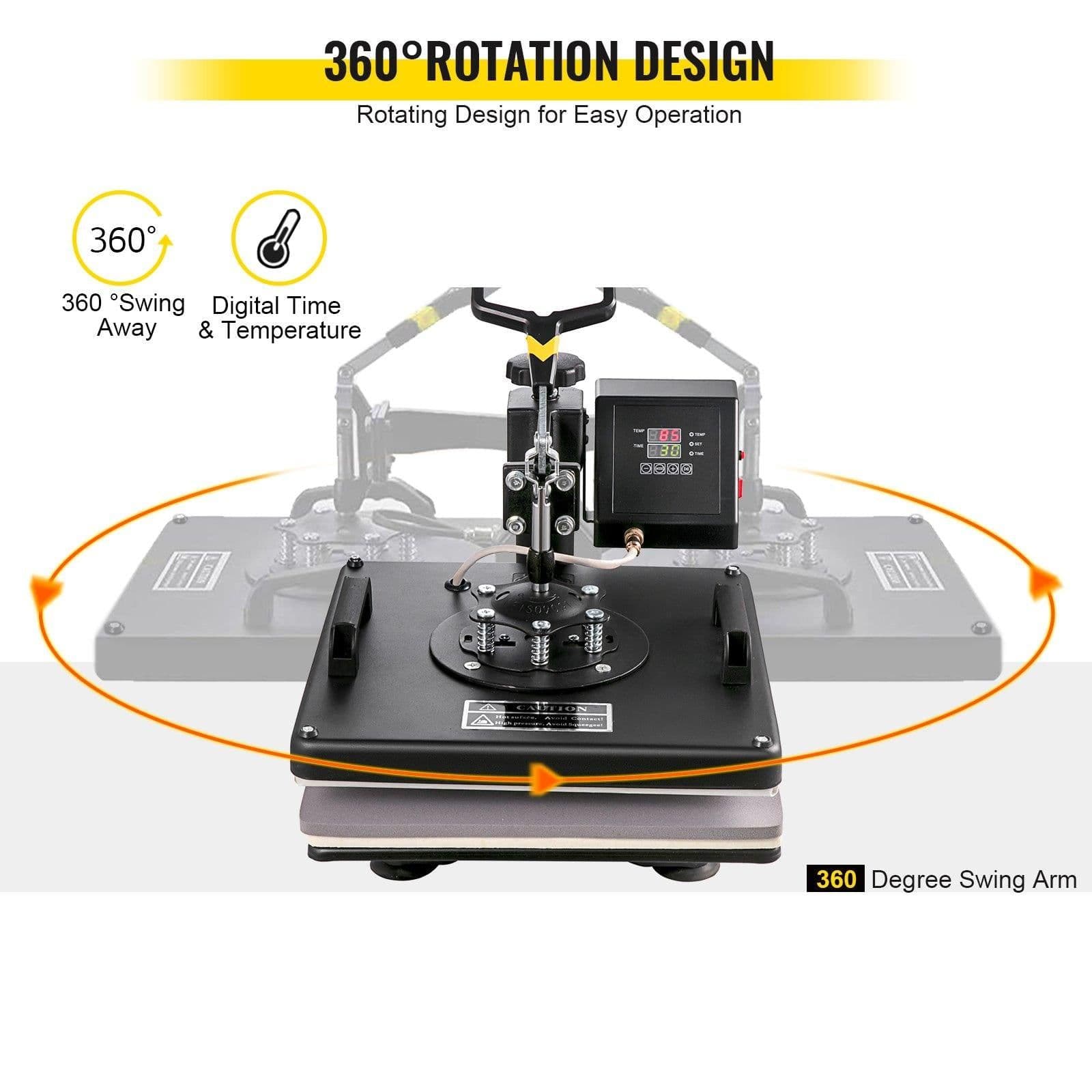 image-VEVOR 8-in-1 Heat Press 15"x15" & 53" Vinyl Cutter Plotter Bundle