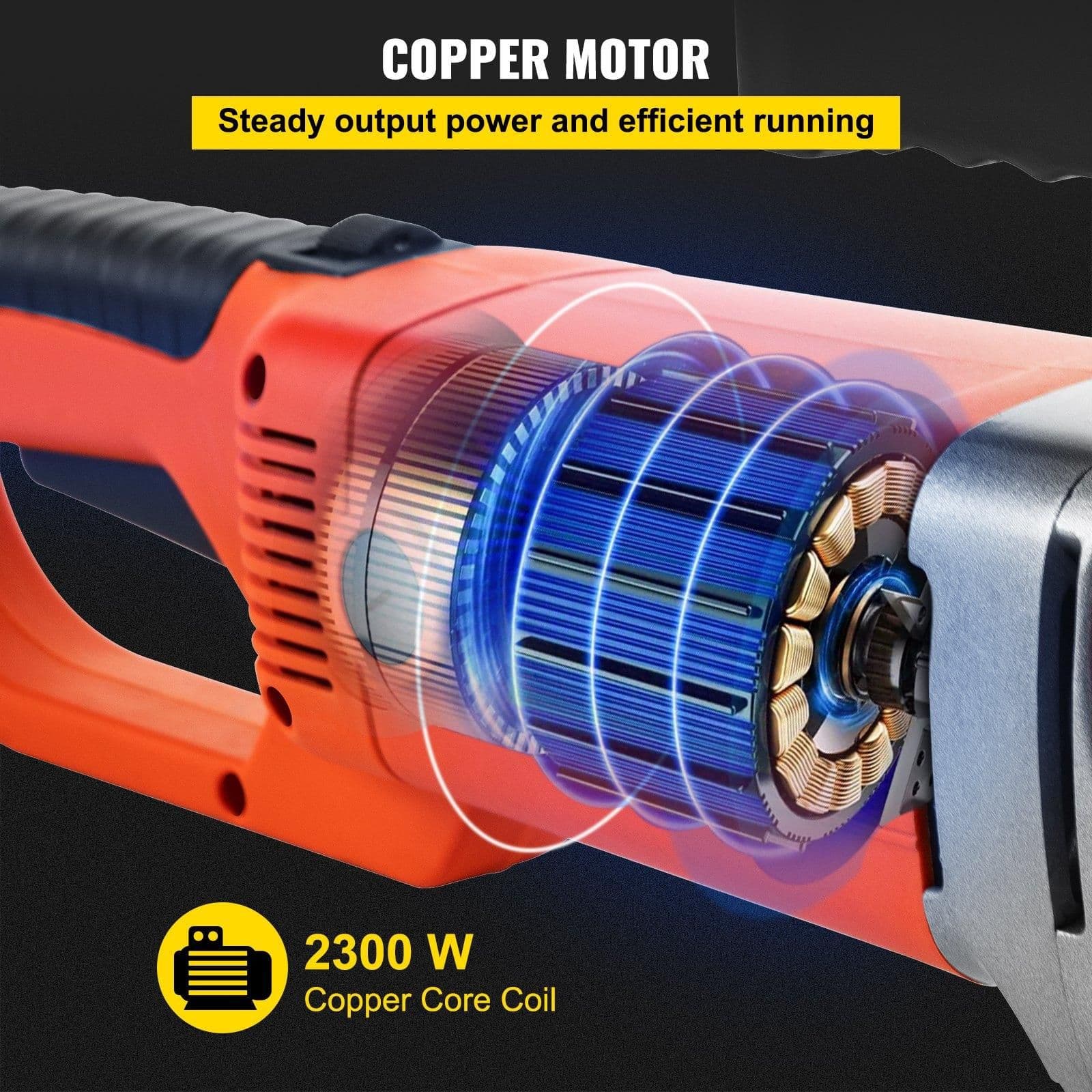 image-VEVOR Electric Pipe Threader, 2300W Pipe Threading Machine with 6 Dies 1/2"-2", 110V Hand-held Pipe Threader Machine with Copper Motor, Portable Electric Pipe Threading Kit with Carrying Case