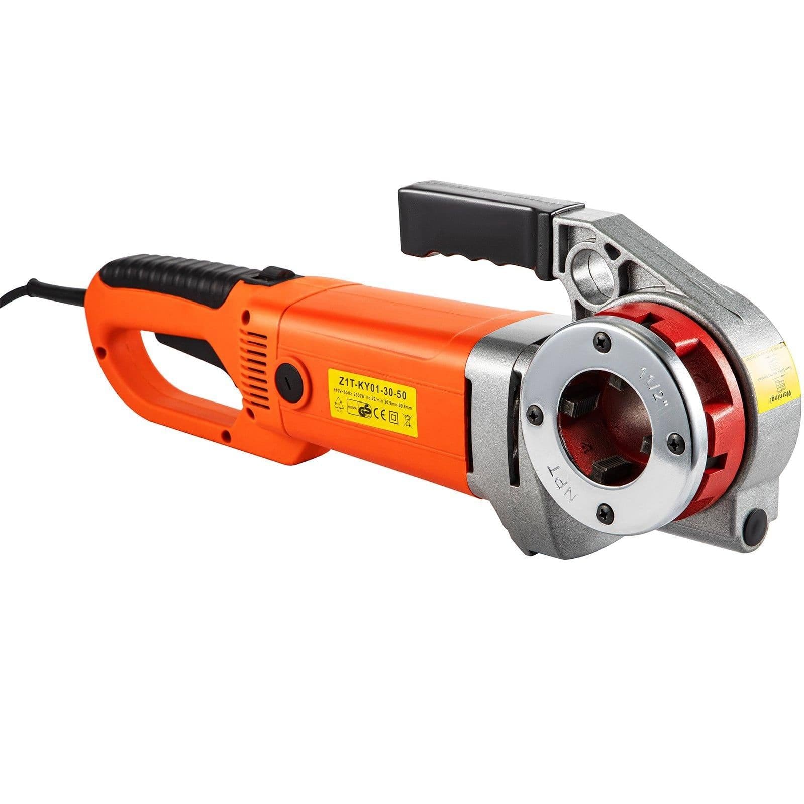 image-VEVOR Electric Pipe Threader, 2300W Pipe Threading Machine with 6 Dies 1/2"-2", 110V Hand-held Pipe Threader Machine with Copper Motor, Portable Electric Pipe Threading Kit with Carrying Case