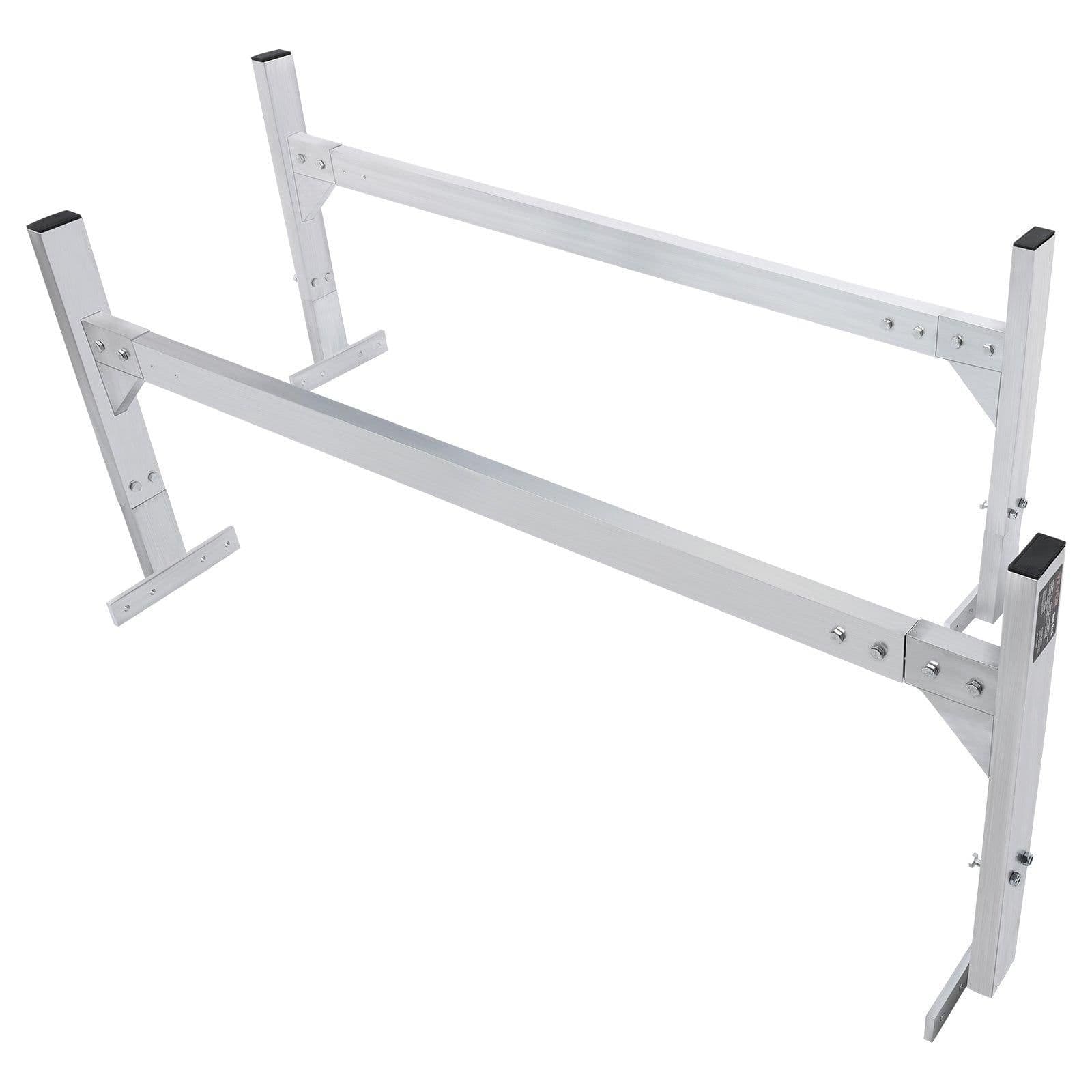 image-VEVOR Van Roof Ladder Rack, 2 Bars Aluminum Alloy Roof Ladder Racks, 400 LBS Capacity Rain-Gutter Van Roof Rack, Adjustable Length 51.2" to 81.1", Van Ladder Rack for Van, Cargo, Trailer