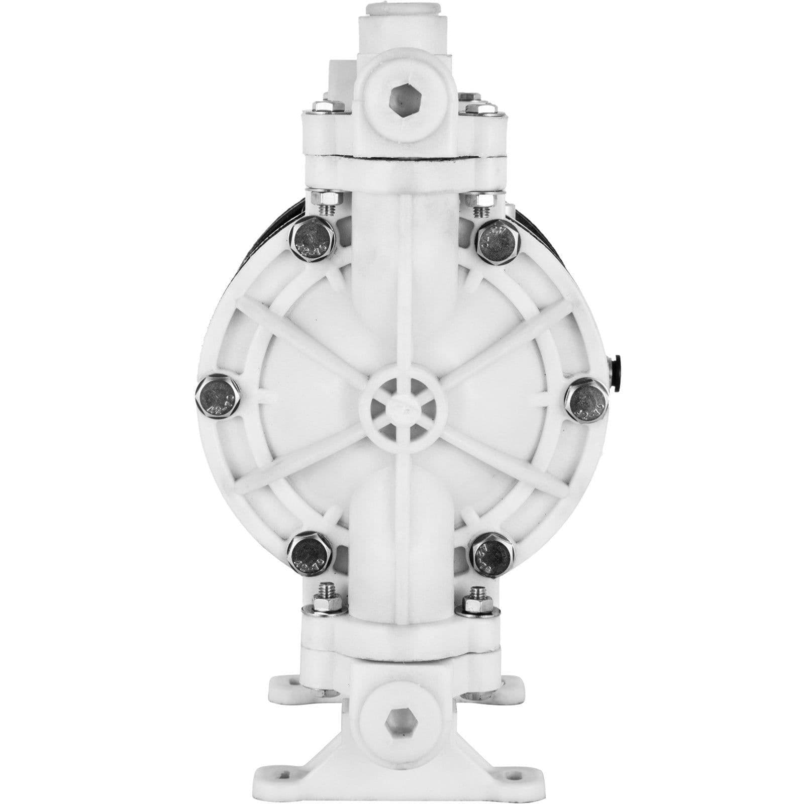 image-VEVOR Air-Operated Double Diaphragm Pump, 1/2 in Inlet & Outlet, Polypropylene Body, 2.5 GPM & Max 80PSI, PTFE Diaphragm Pneumatic Transfer Pump for Petroleum, Diesel, Oil & Low Viscosity Fluids
