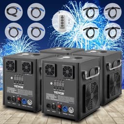 image-VEVOR Stage Equipment Special Effect Machine, 500W 4pcs Stage Effect Machine with Wireless Remote Control, Smart DMX Control Stage Equipment Showing Machine for Wedding, Musical Show