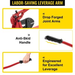 image-VEVOR Bench Swager Tool 24" Wire Rope Swaging Tool with Crimper Cable Bolt Cutter Head Bench Crimper 1/16"-3/16" Aluminum/Copper Sleeves Bench Cable Alloy Steel Crimper Swager for1/2" Wire Rope Fe