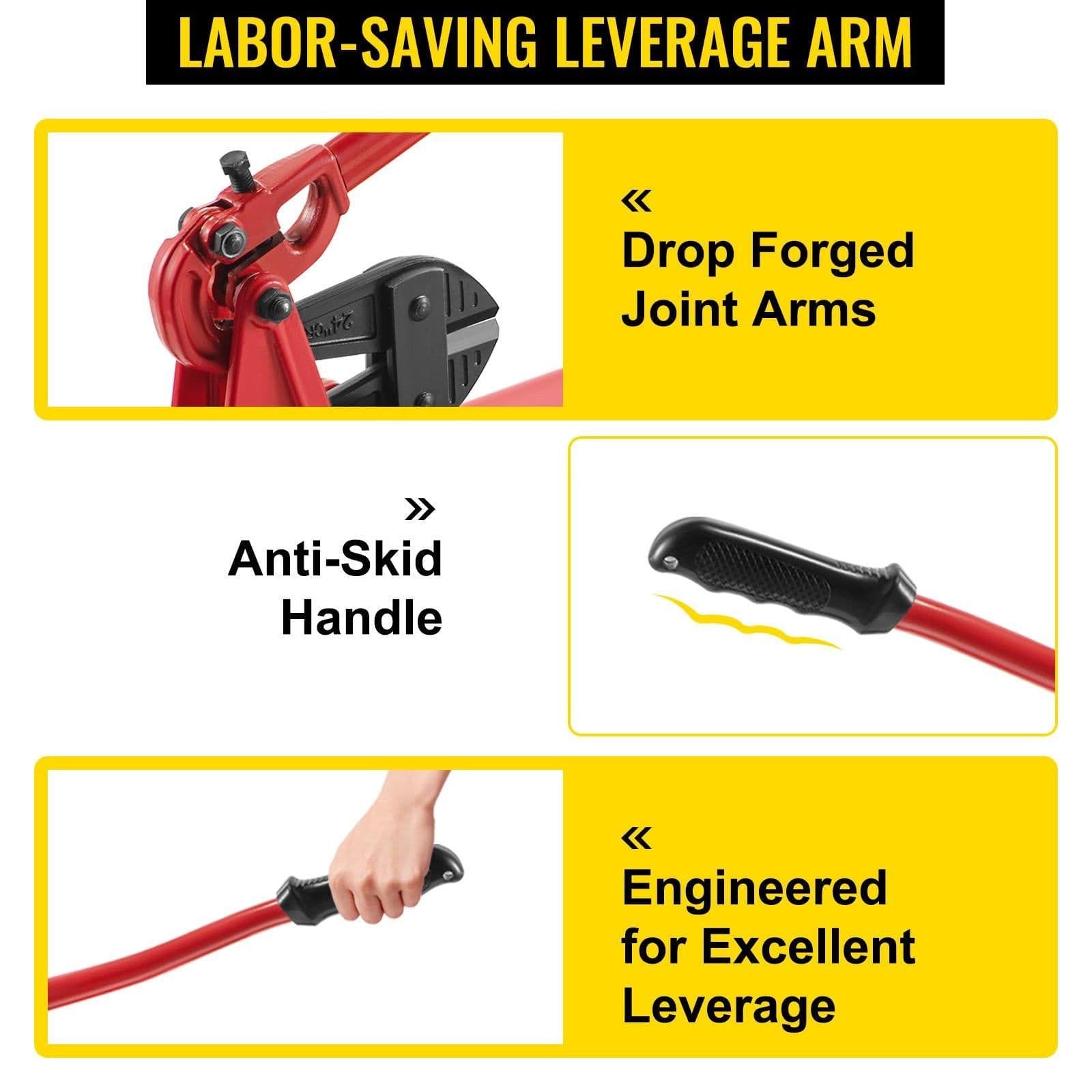 image-VEVOR Bench Swager Tool 24" Wire Rope Swaging Tool with Crimper Cable Bolt Cutter Head Bench Crimper 1/16"-3/16" Aluminum/Copper Sleeves Bench Cable Alloy Steel Crimper Swager for1/2" Wire Rope Fe