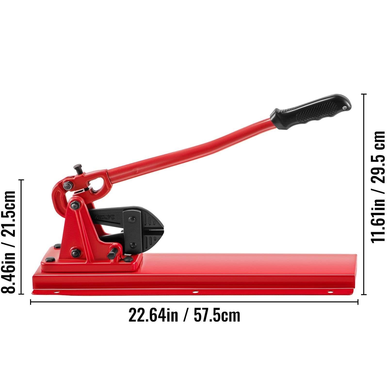 image-VEVOR Bench Swager Tool 24" Wire Rope Swaging Tool with Crimper Cable Bolt Cutter Head Bench Crimper 1/16"-3/16" Aluminum/Copper Sleeves Bench Cable Alloy Steel Crimper Swager for1/2" Wire Rope Fe