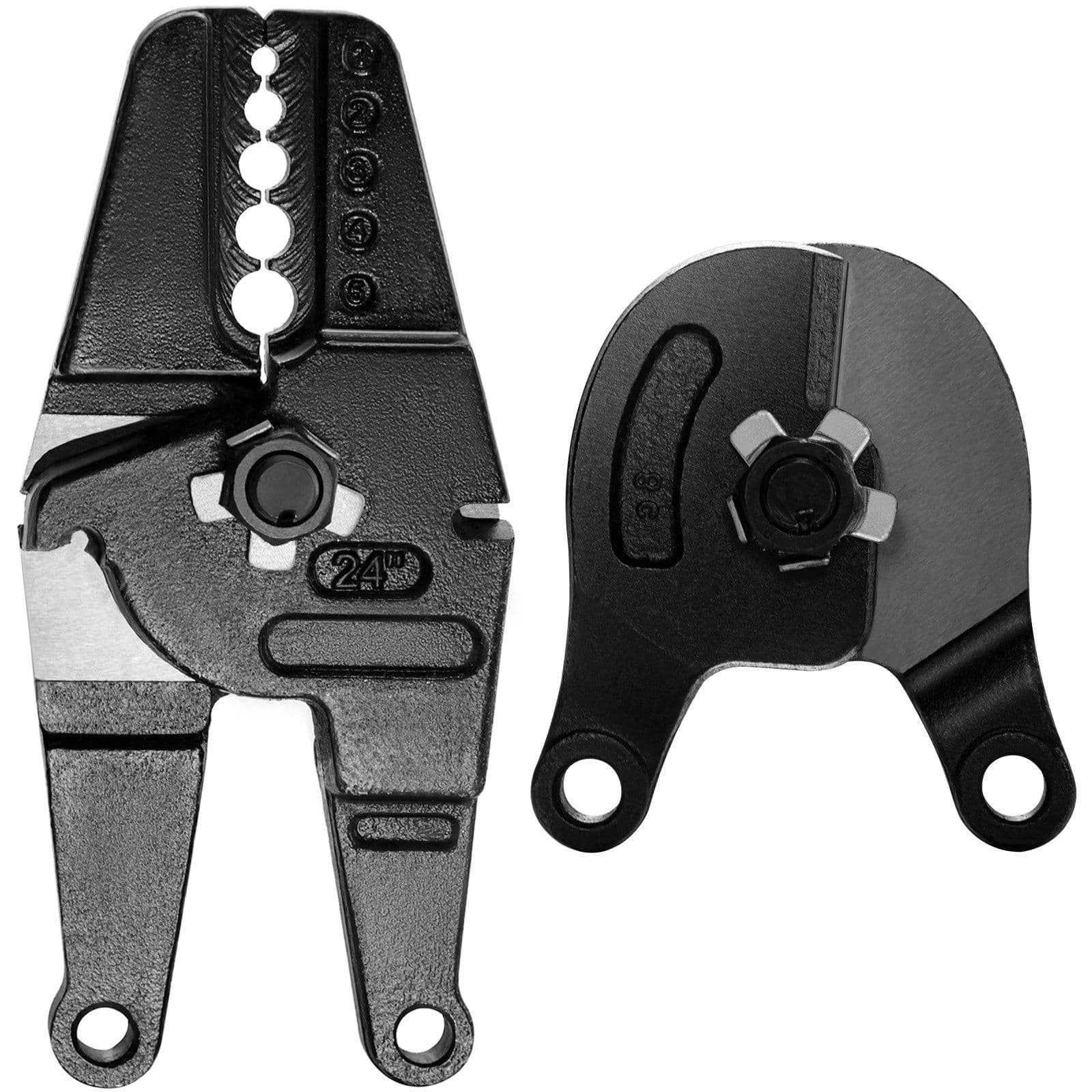 image-VEVOR Bench Swager Tool 24" Wire Rope Swaging Tool with Crimper Cable Bolt Cutter Head Bench Crimper 1/16"-3/16" Aluminum/Copper Sleeves Bench Cable Alloy Steel Crimper Swager for1/2" Wire Rope Fe
