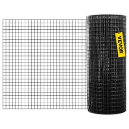 image-VEVOR Hardware Cloth, 24" x50' & 1"x1" Mesh Size, Galvanized Steel Vinyl Coated 16 Gauge Welded Wire with A Cutting Plier & A Pair of Fabric Gloves, for Garden Fencing & Pet Enclosures, Black