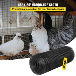 image-VEVOR Hardware Cloth, 48" x 50' & 1"x1" Mesh Size, Galvanized Steel Vinyl Coated 16 Gauge Chicken Wire Fencing with A Cutting Plier & A Pair of Fabric Gloves, for Garden Fencing & Pet Enclosures,
