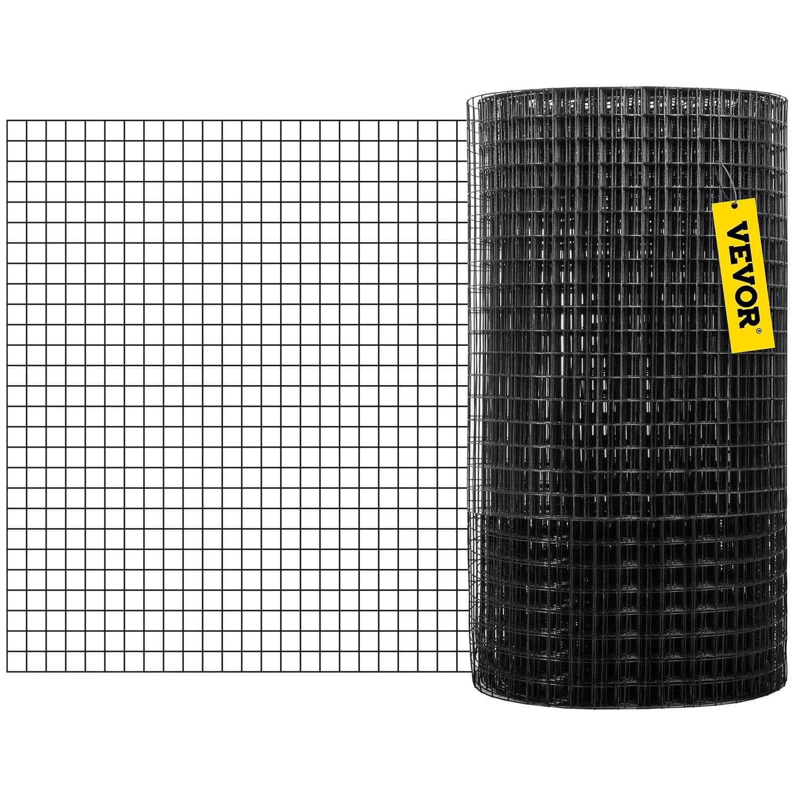 image-VEVOR Hardware Cloth, 48" x 50' & 1"x1" Mesh Size, Galvanized Steel Vinyl Coated 16 Gauge Chicken Wire Fencing with A Cutting Plier & A Pair of Fabric Gloves, for Garden Fencing & Pet Enclosures,