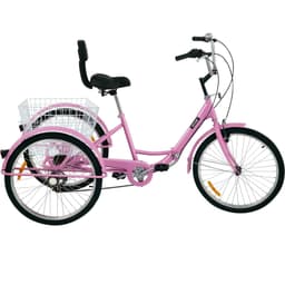 image-VEVOR Tricycle Adult 24’’ Wheels Adult Tricycle 7-Speed 3 Wheel Bikes For Adults Three Wheel Bike For Adults Adult Trike Adult Folding Tricycle Foldable Adult Tricycle 3 Wheel Bike Trike Foldable Pink