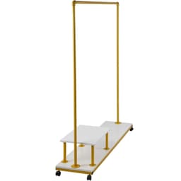 image-VEVOR Clothing Garment Rack, 59.1"x14.2"x63.0", Heavy-Duty Clothes Rack with Bottom Shelf & Side Shelf, 4 Swivel Casters, Sturdy Steel Frame, Rolling Clothes Organizer for Retail Store Boutique, Go