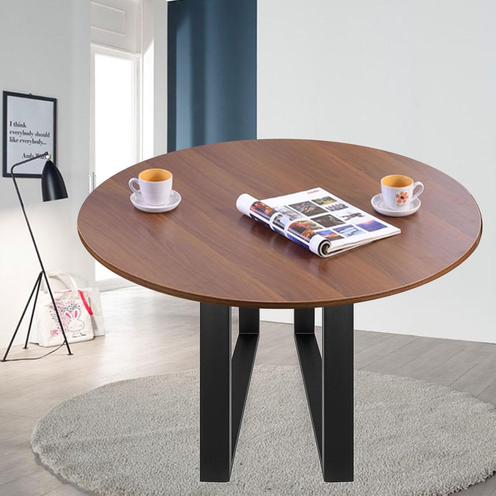 image-VEVOR Set of 2 Steel Table Legs, 28''Height 35''Wide Dining Table Legs, Heavy Duty 3.1" Width Box Section Square Table Legs, 28x35x3.1 Inch Black Color Industrial Country Style Metal Dining Legs
