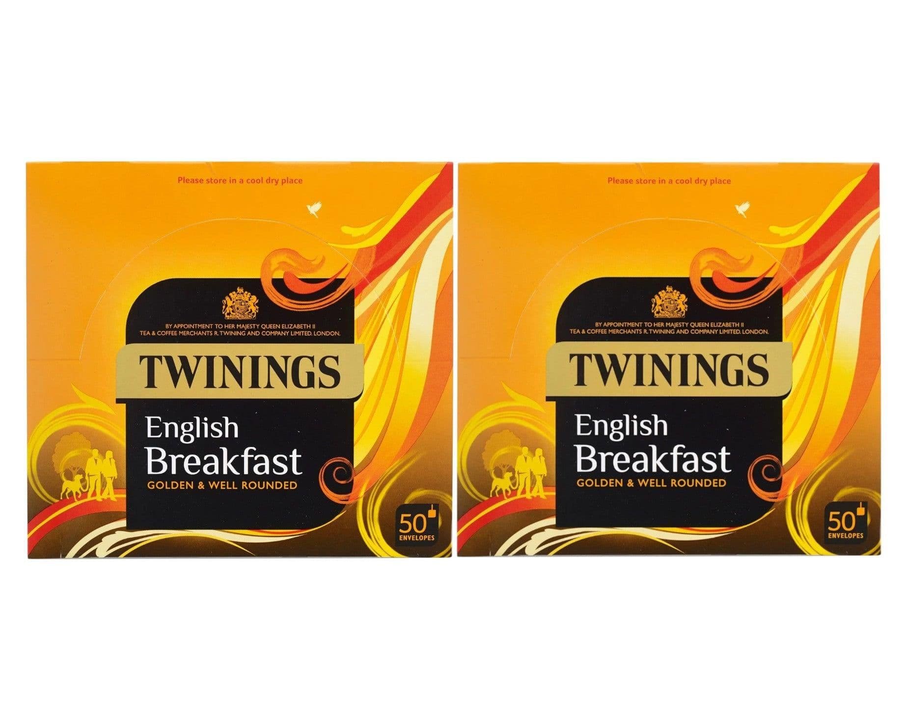 image-Twinings English Breakfast Black Tea Bags Individually Enveloped Tagged Sachet