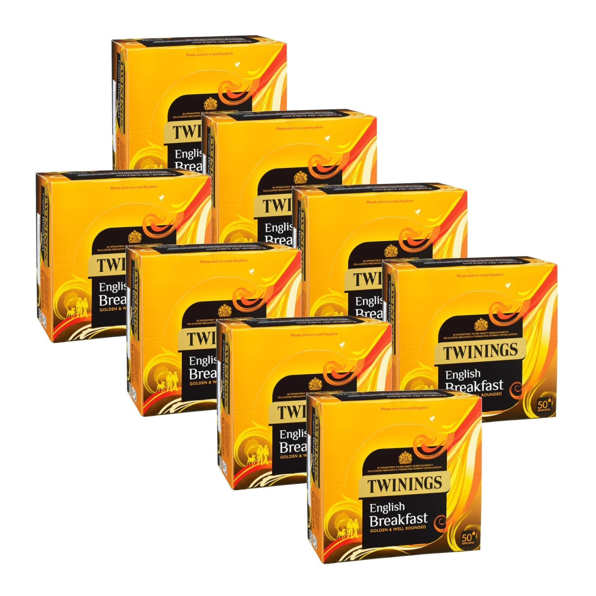 image-Twinings English Breakfast Black Tea Bags Individually Enveloped Tagged Sachet
