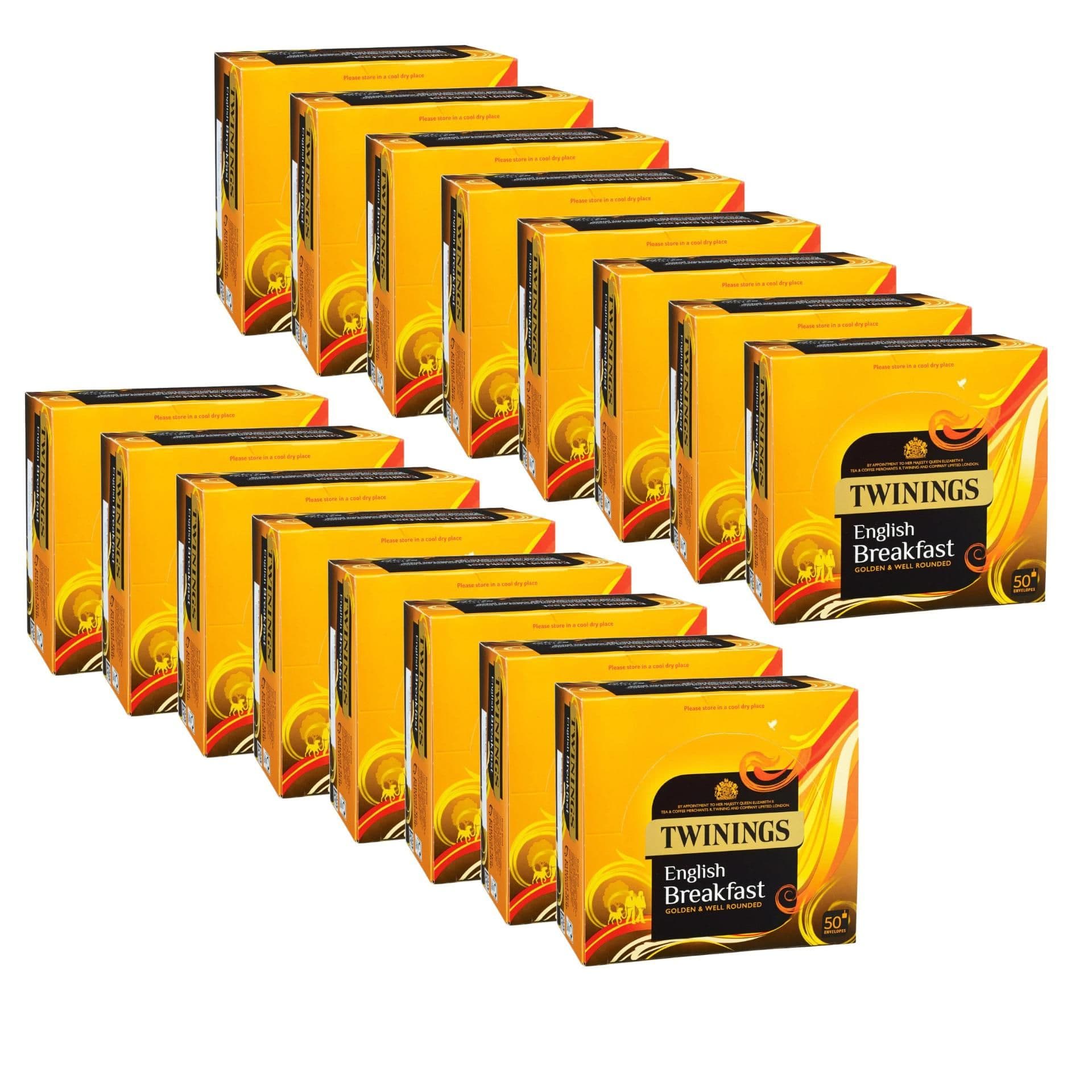 image-Twinings English Breakfast Black Tea Bags Individually Enveloped Tagged Sachet