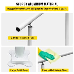 image-VEVOR Outdoor Stair Railing Kit, 3 FT Handrails 2-3 Steps, Adjustable Angle White Aluminum Stair Hand Rail for The Elderly, Handrails for Outdoor Steps