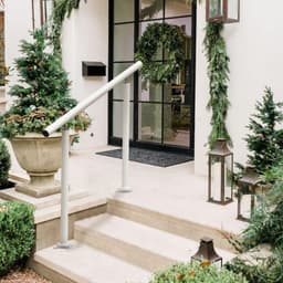 image-VEVOR Outdoor Stair Railing Kit, 3 FT Handrails 2-3 Steps, Adjustable Angle White Aluminum Stair Hand Rail for The Elderly, Handrails for Outdoor Steps