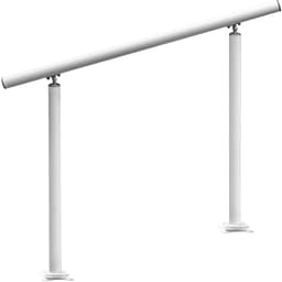 image-VEVOR Outdoor Stair Railing Kit, 3 FT Handrails 2-3 Steps, Adjustable Angle White Aluminum Stair Hand Rail for The Elderly, Handrails for Outdoor Steps