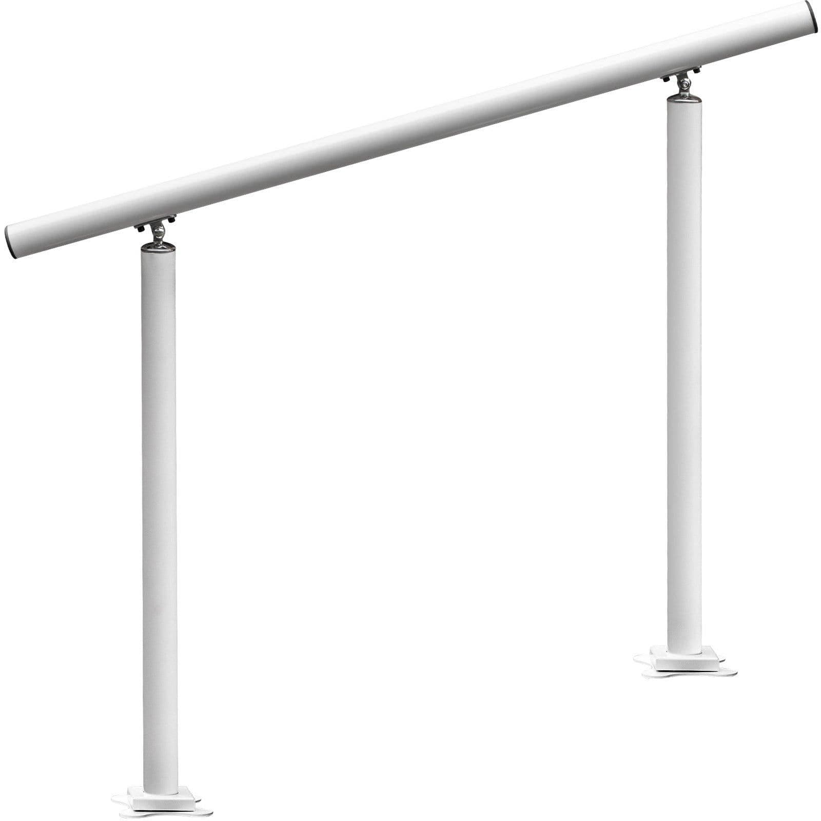 image-VEVOR Outdoor Stair Railing Kit, 3 FT Handrails 2-3 Steps, Adjustable Angle White Aluminum Stair Hand Rail for The Elderly, Handrails for Outdoor Steps