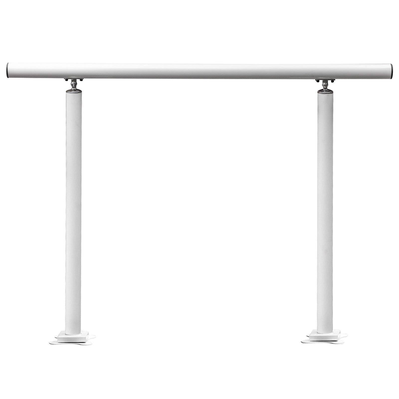 image-VEVOR Outdoor Stair Railing Kit, 3 FT Handrails 2-3 Steps, Adjustable Angle White Aluminum Stair Hand Rail for The Elderly, Handrails for Outdoor Steps