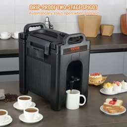 image-VEVOR Insulated Beverage Dispenser, 2.5 Gallon, Food-grade LDPE Hot and Cold Beverage Server, Thermal Drink Dispenser Cooler with 0.9 in PU Layer Two-Stage Faucet Handle, for Restaurant Drink Shop