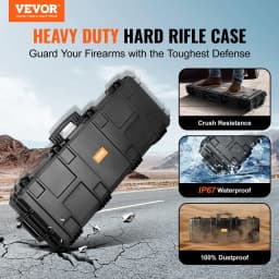 image-VEVOR Rifle Case, Rifle Hard Case with 3 Layers Fully-protective Foams, 42 inch lockable Hard Gun Case with Wheels, IP67 Waterproof & Crushproof, for Two Rifles or Shotguns, Airsoft Gun