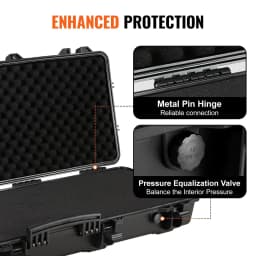 image-VEVOR Rifle Case, Rifle Hard Case with 3 Layers Fully-protective Foams, 42 inch lockable Hard Gun Case with Wheels, IP67 Waterproof & Crushproof, for Two Rifles or Shotguns, Airsoft Gun