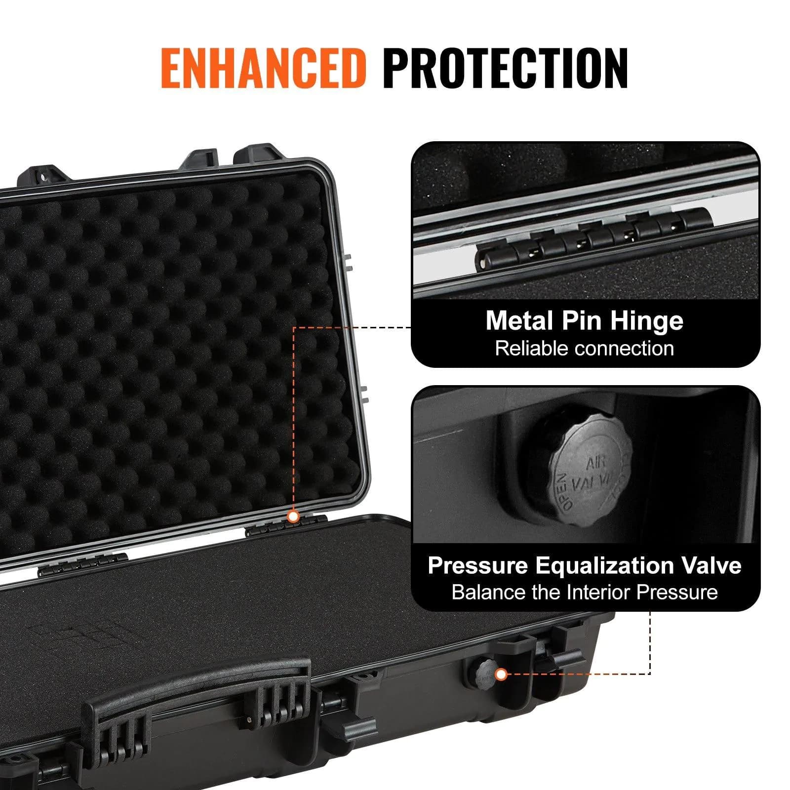 image-VEVOR Rifle Case, Rifle Hard Case with 3 Layers Fully-protective Foams, 42 inch lockable Hard Gun Case with Wheels, IP67 Waterproof & Crushproof, for Two Rifles or Shotguns, Airsoft Gun