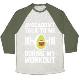 image-AVOCADON'T TALK TO ME DURING MY WORKOUT UNISEX TRI-BLEND BASEBALL TEE