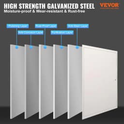 image-VEVOR Access Panel for Drywall & Ceiling, 16 x 16 Inch Plumbing Access Panels, Reinforced Access Door, Heavy-Duty Steel Wall Hole Cover, Easy Install Removable Hinged Panel for Wiring & Cables, Silver