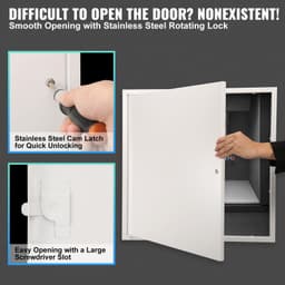 image-VEVOR Access Panel for Drywall & Ceiling, 16 x 16 Inch Plumbing Access Panels, Reinforced Access Door, Heavy-Duty Steel Wall Hole Cover, Easy Install Removable Hinged Panel for Wiring & Cables, Silver