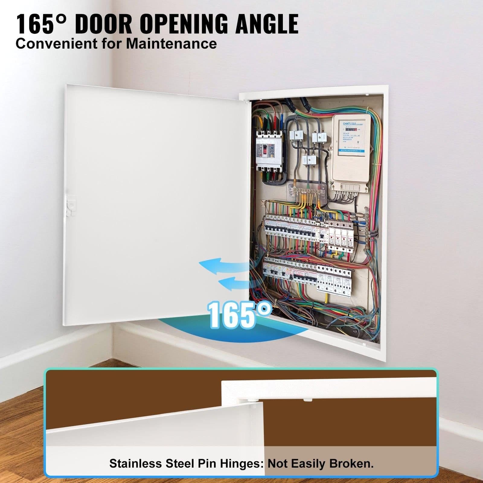 image-VEVOR Access Panel for Drywall & Ceiling, 16 x 16 Inch Plumbing Access Panels, Reinforced Access Door, Heavy-Duty Steel Wall Hole Cover, Easy Install Removable Hinged Panel for Wiring & Cables, Silver