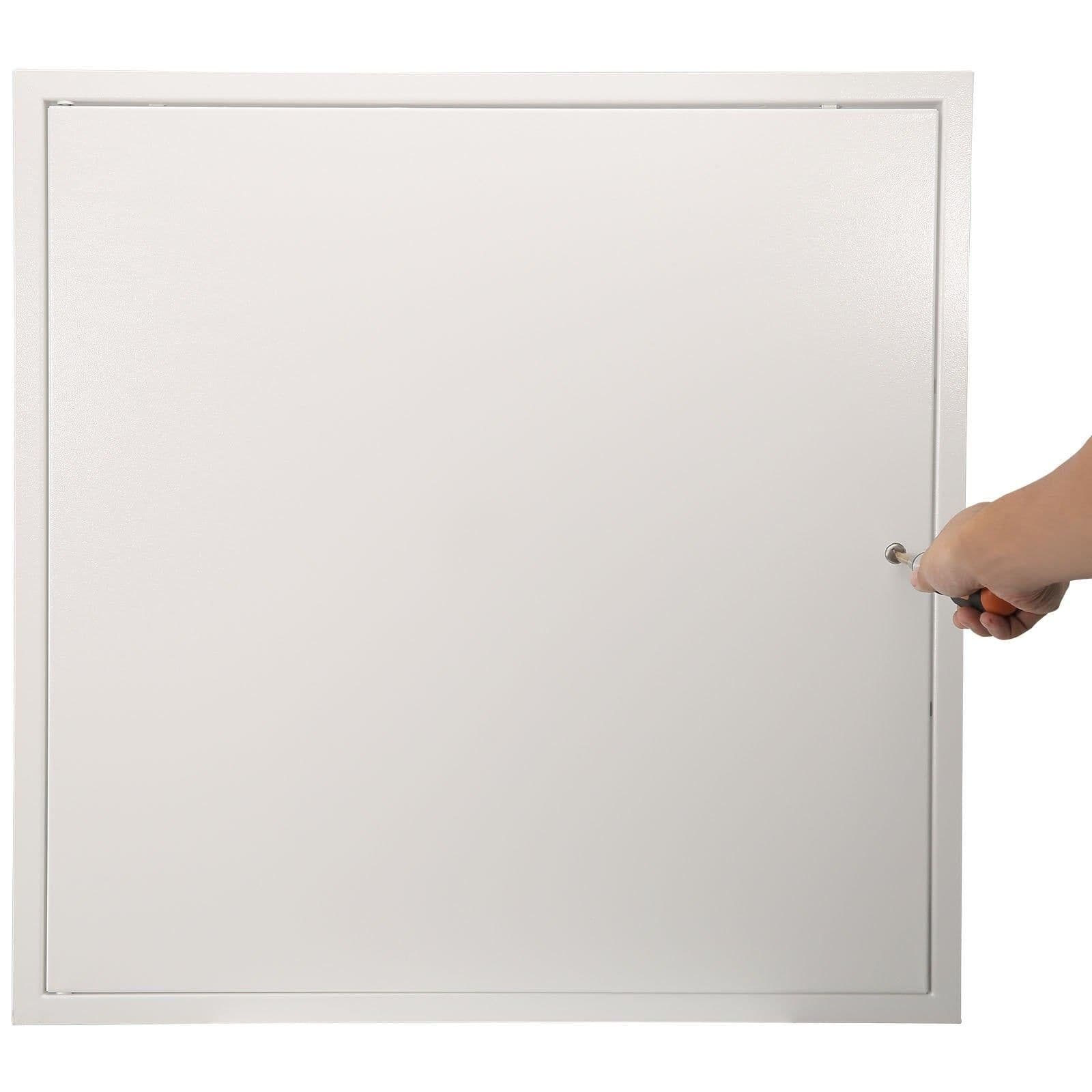 image-VEVOR Access Panel for Drywall & Ceiling, 16 x 16 Inch Plumbing Access Panels, Reinforced Access Door, Heavy-Duty Steel Wall Hole Cover, Easy Install Removable Hinged Panel for Wiring & Cables, Silver