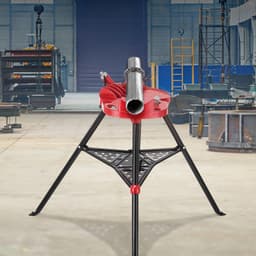 image-VEVOR 460-6 Tripod Pipe Chain Vise 1/8"-6" Capacity,Pipe Stand Portable Foldable Steel Legs,Pipe Jack Stands with Tool Tray, Tripod Stand Chain Vise Ideal for a Variety of Pipe Materials