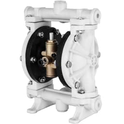 image-VEVOR Air-Operated Double Diaphragm Pump, 1/2 in Inlet & Outlet, Polypropylene Body, 2.5 GPM & Max 80PSI, PTFE Diaphragm Pneumatic Transfer Pump for Petroleum, Diesel, Oil & Low Viscosity Fluids