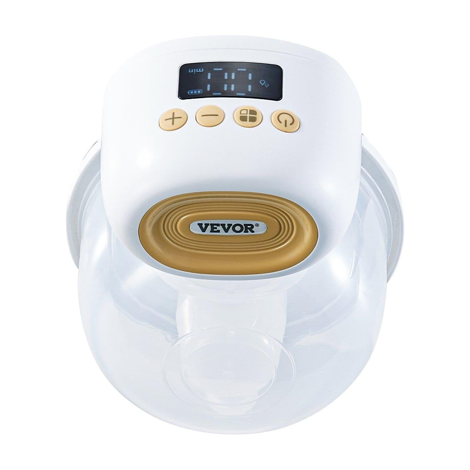 image-VEVOR Breast Pump, Wearable Electric Breast Pumps Hands Free, 4 Mode & 12 Levels, 300mmHg Strong Suction, Ultra-Quiet Rechargeable Portable Breastfeeding Pump with LED Display, 24mm Insert/28mm Flange