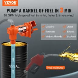 image-VEVOR Fuel Transfer Pump, 12V DC 20 GPM 1/4 HP, High Flow Cast Iron Gasoline Extractor Pump with Fuel Collection Box Design for Gasoline, Diesel, Kerosene, Ethanol & Methanol Blends, and Biodiesel