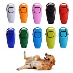 image-Combo Dog Clicker Whistle - Training Pet Trainer Click Puppy With Guide With Key Ring
