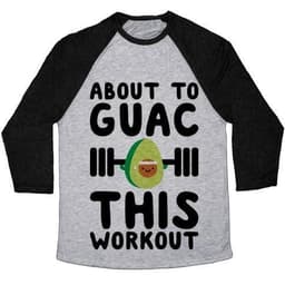 image-ABOUT TO GUAC THIS WORKOUT UNISEX TRI-BLEND BASEBALL TEE