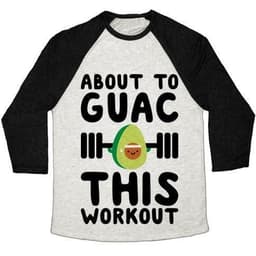 image-ABOUT TO GUAC THIS WORKOUT UNISEX TRI-BLEND BASEBALL TEE