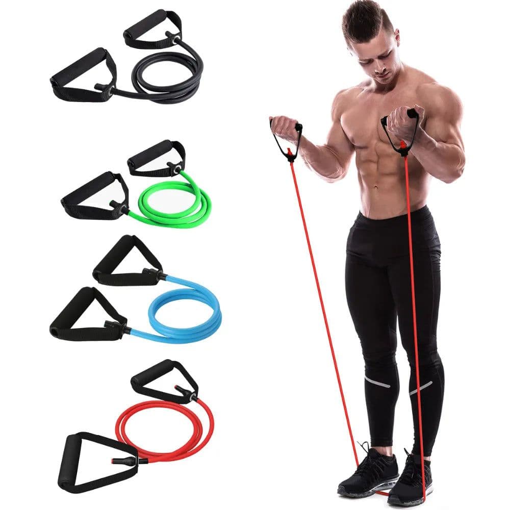 image-120cm Yoga Pull Rope Elastic Resistance Bands Fitness Workout Exercise Tubes Practical Training Rubber Tensile Expander