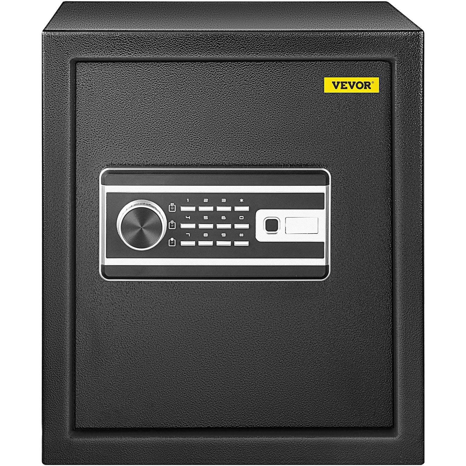 image-VEVOR Safe Box, 1.7 CU.FT Fingerprint Safe Box for Money with 2 Keys & Digital Keypad, Q235 Steel Safe Box for Storing Cash, Jewelry, Pistols, Documents, Watches in Home & Office & Hotel