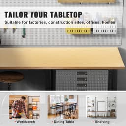 image-VEVOR Wood Table Top, Holds up to 330 lb, 29.5" x 23.6" x 1.5" Rectangular Countertop for Height Adjustable Electric Standing Desk Frame, Universal Solid One-Piece Maple Desktop for Office & Home Desk