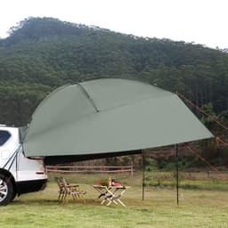 image-VEVOR Vehicle Awning, Large 10' x 7' Shade Coverage Car Side Awning, PU2000mm UV50+ Car Awning with Extended Side Canopies and Portable Storage Bag, Suitable for Truck, SUV, Van, Campers