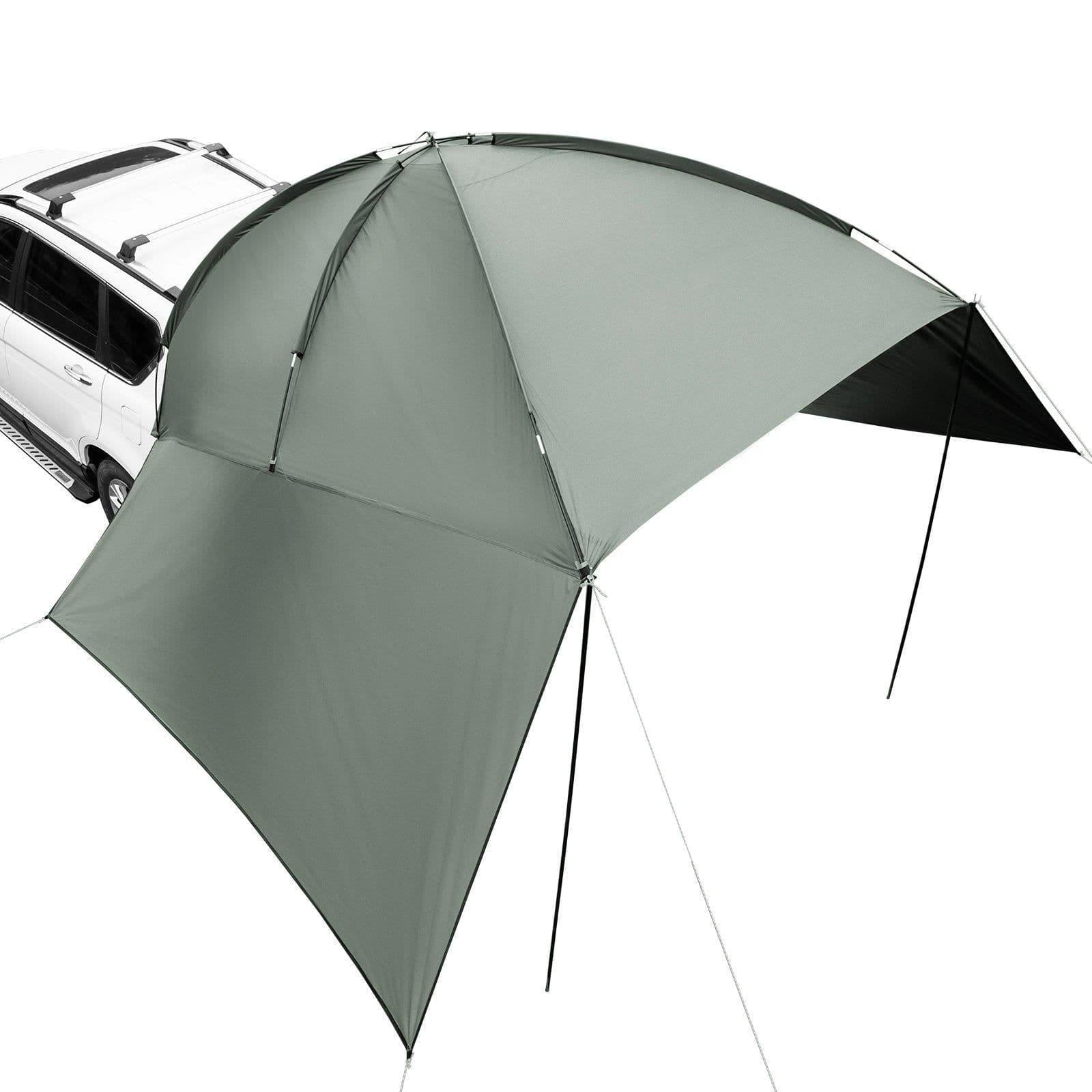image-VEVOR Vehicle Awning, Large 10' x 7' Shade Coverage Car Side Awning, PU2000mm UV50+ Car Awning with Extended Side Canopies and Portable Storage Bag, Suitable for Truck, SUV, Van, Campers