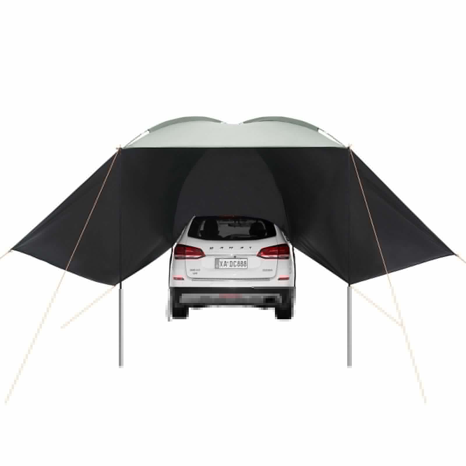image-VEVOR Vehicle Awning, Large 10' x 7' Shade Coverage Car Side Awning, PU2000mm UV50+ Car Awning with Extended Side Canopies and Portable Storage Bag, Suitable for Truck, SUV, Van, Campers