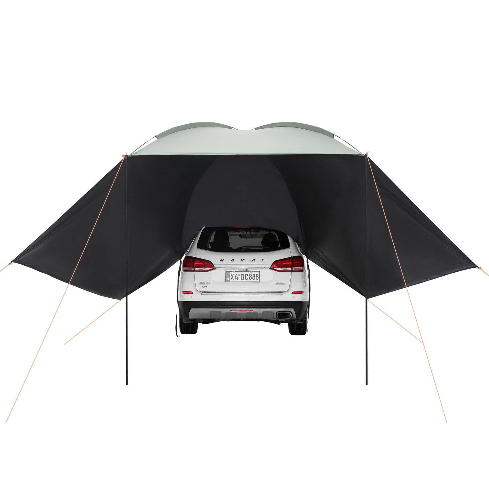 image-VEVOR Vehicle Awning, Large 10' x 7' Shade Coverage Car Side Awning, PU2000mm UV50+ Car Awning with Extended Side Canopies and Portable Storage Bag, Suitable for Truck, SUV, Van, Campers