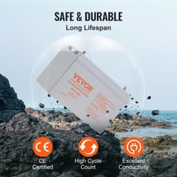 image-VEVOR Deep Cycle Battery, 12V 100 AH, AGM Marine Rechargeable Battery, High Self-Discharge Rate 800A Current, for RV Solar Marine Off-Grid Applications UPS Backup Power System