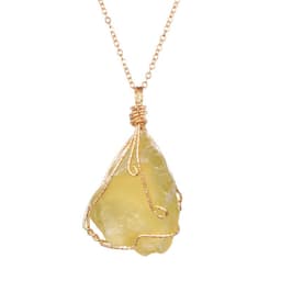 image-Hot Selling in Europe and America Natural Rough Ore Rough Stone Irregular Twisted Wire Amethyst Pink Crystal White Crystal Pendant Necklace