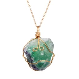 image-Hot Selling in Europe and America Natural Rough Ore Rough Stone Irregular Twisted Wire Amethyst Pink Crystal White Crystal Pendant Necklace